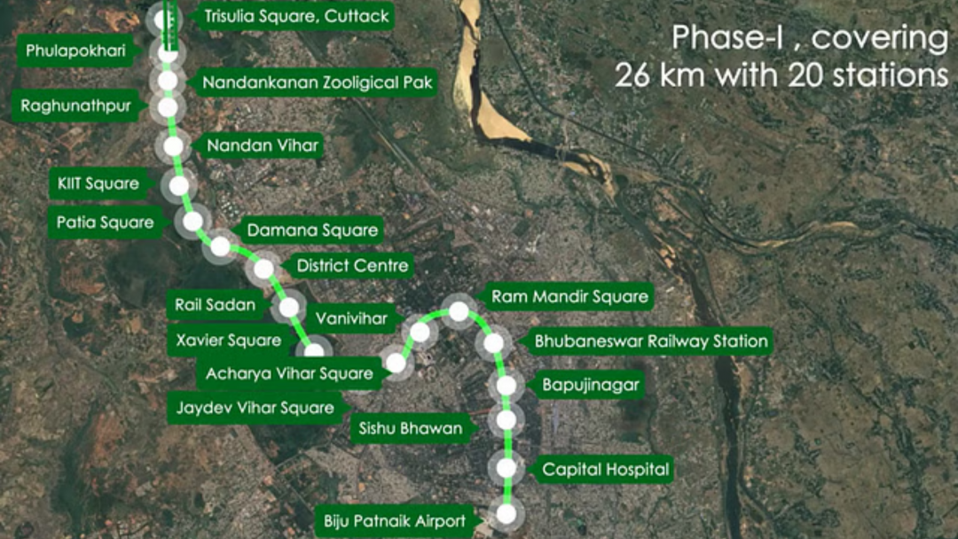 Bhubaneswar Metro Rail Line Map